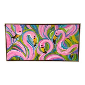 "Happy Flamingos” by Lori Anderson Original Acrylic on Canvas