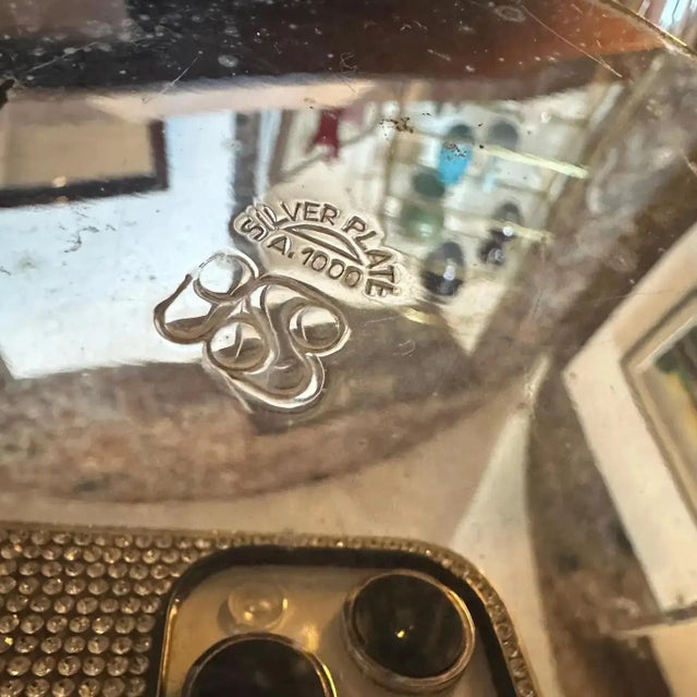 Metal 1970s Sabattini Style Minimalist Silver Plated Italian Vase For Sale - Image 7 of 13