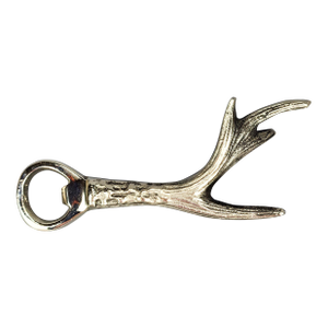 Vintage Silver Metal Deer Antler Bottle Opener