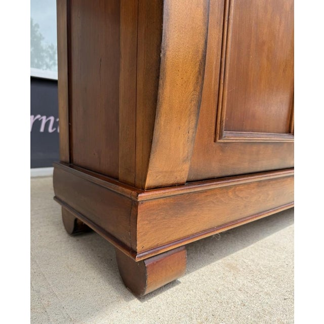 Traditional Wood Buffet With Stone-Inset Top and Wine Storage For Sale - Image 11 of 17