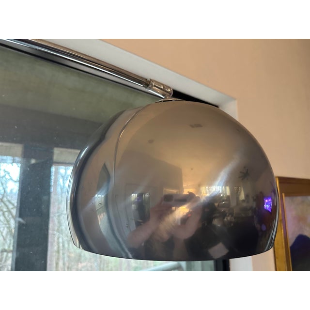 Mid-Century Modern Vintage Mid-Century Modern Chrome Silver Arc Floor Lamp Eyeball Orb Globe For Sale - Image 3 of 11