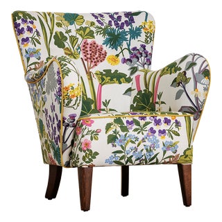 Armchair Redressed in Print from Gocken Jobs, 1940s For Sale