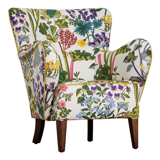 Armchair Redressed in Print from Gocken Jobs, 1940s For Sale