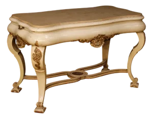 Dutch Lacquered and Gilded Table with Marble Top, 1950s
