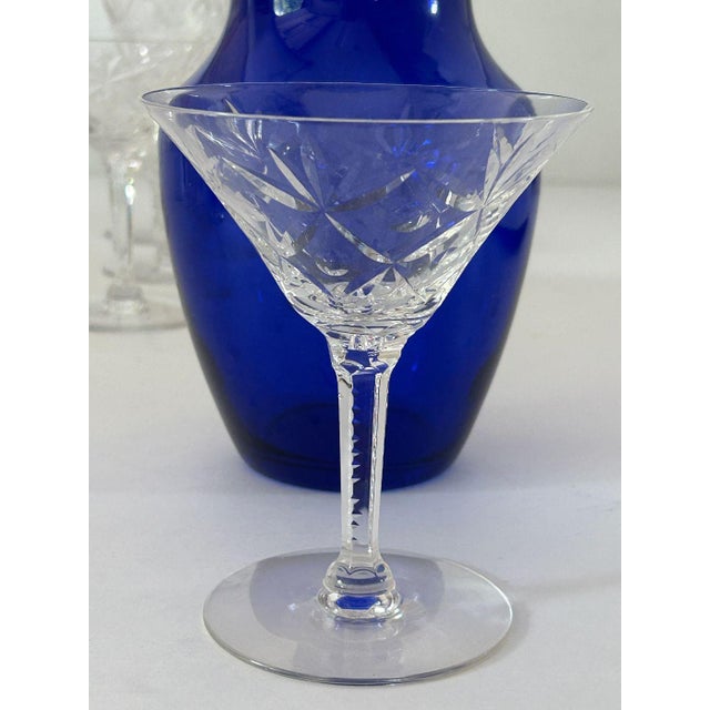 English Vintage Crystal Seneca "Stratford" Pattern Glass Company 11 Pieces Barware For Sale - Image 3 of 4
