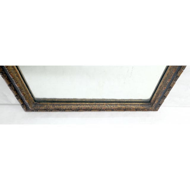 Carved & Painted Floral Pattern Frame Rectangle Decorative Wall Mirror For Sale - Image 12 of 14