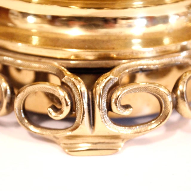 Chinese Polished Brass Gourd Shaped Bottle Vases With Lizards - A Pair For Sale - Image 6 of 15