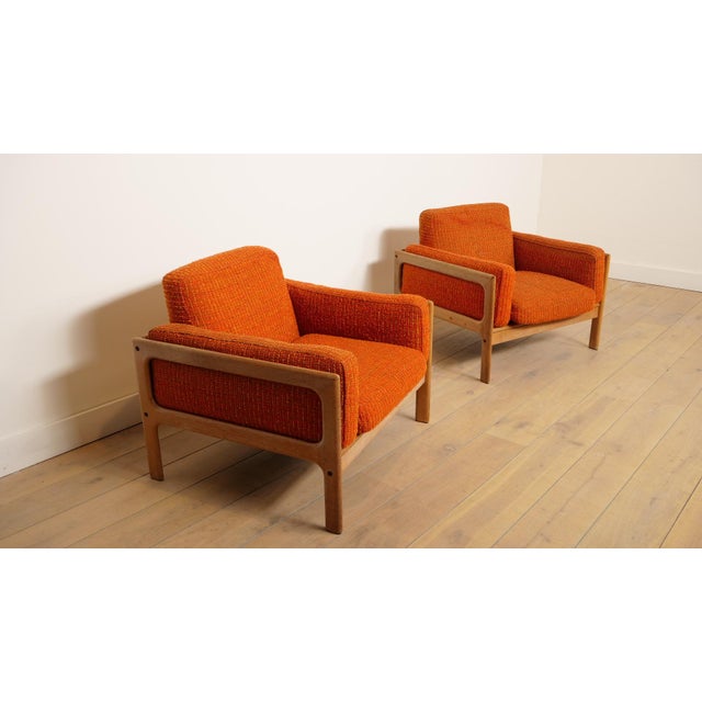 Wood Danish Oak Lounge Chairs from Komfort, 1960s, Set of 2 For Sale - Image 7 of 13