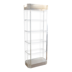 Vintage 1980s Postmodern Lucite Lighted Freestanding Etagere Shelving Unit