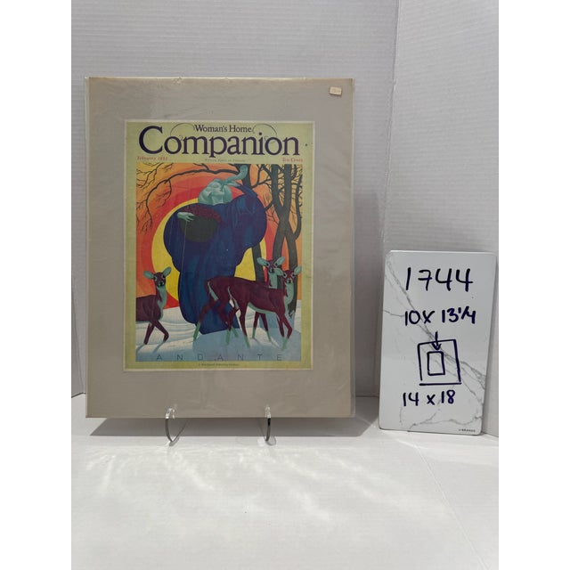 1930s 1932 Original Woman's Home Companion Cover, February, William P. Welsh, Art Deco, Matted For Sale - Image 5 of 5