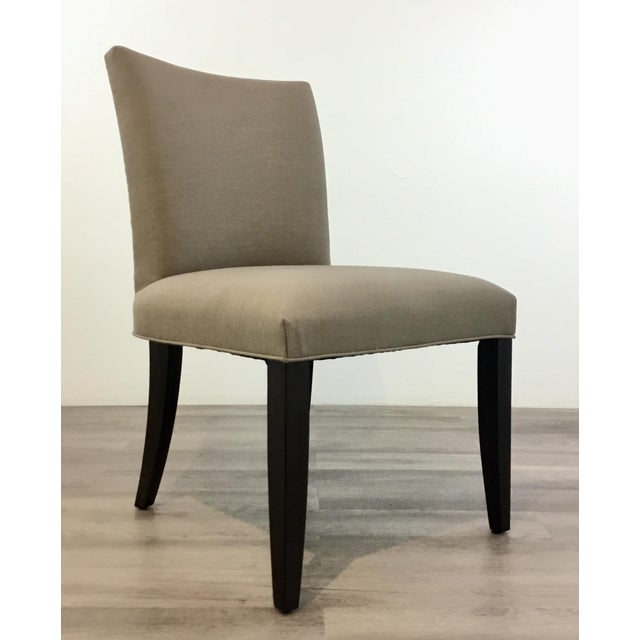 Modern Taupe And Dark Wood Dining Chairs Set Of Six Chairish