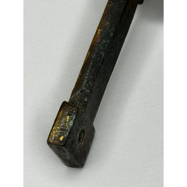 British Cheddar Bronze Door Knocker Heraldic Coat of Arms Shield Fleur De Lys C1925 For Sale - Image 12 of 18