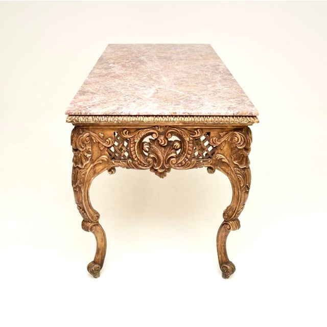 Vintage French Console Table with Marble Top, 1890s For Sale - Image 4 of 11