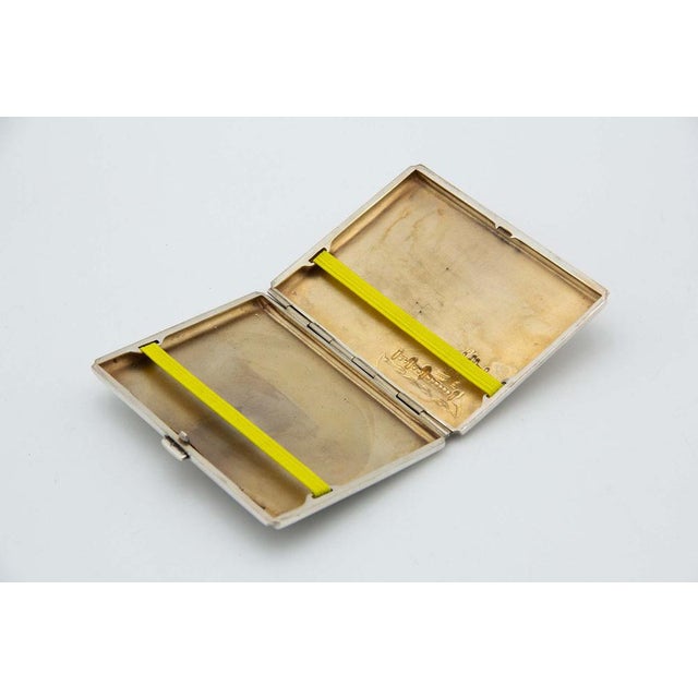 Matte Silver Cigarette Case with Reliefs For Sale - Image 3 of 4