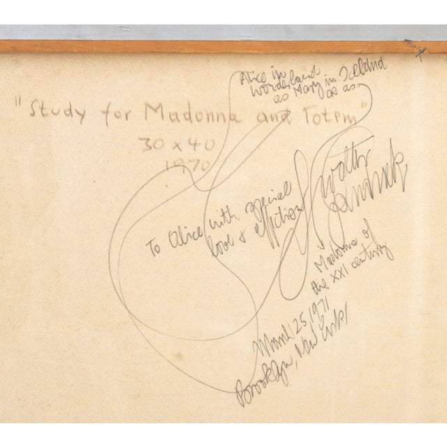 Walter Gaudnek "Study for Madonna With Totem" Oil For Sale - Image 9 of 9