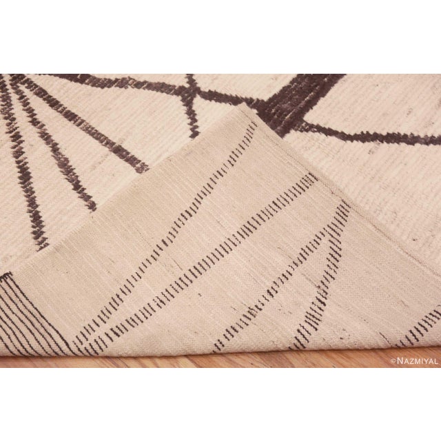 Modern Contemporary Ivory Color Geometric Design Room Size Area Rug For Sale In New York - Image 6 of 6