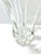 French Mid Century Modern Clear Glass Vase / Sculptural Flared Heavy Glass Vase For Sale - Image 9 of 12