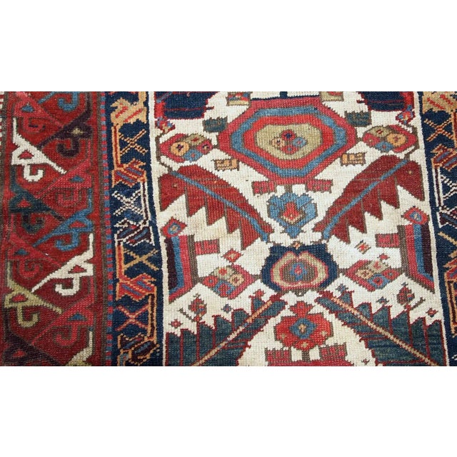 Burgundy 1840s Handmade Antique Persian Runner 4' X 14'3" For Sale - Image 8 of 11