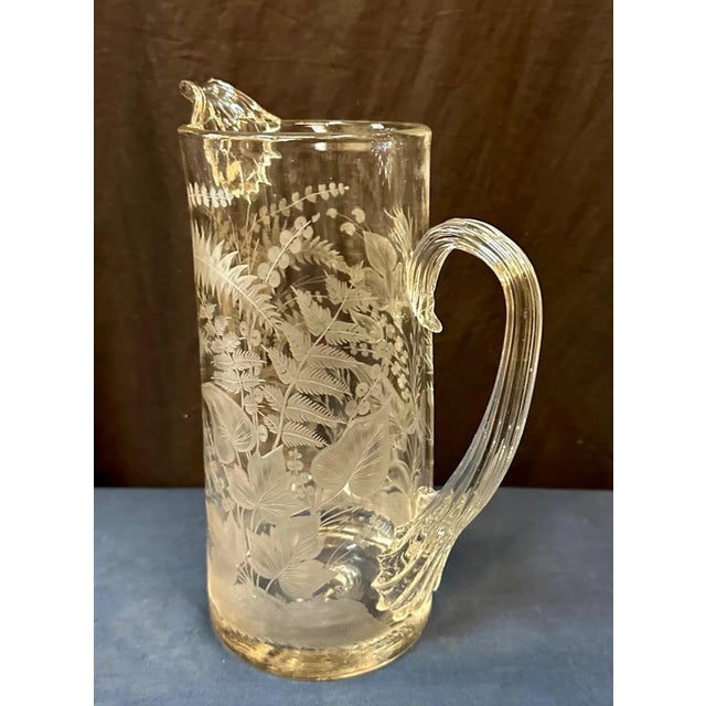 Late 19th Century Continental Etched Glass Pitcher For Sale - Image 9 of 11