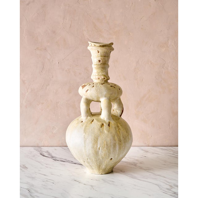 Mediterranean Handmade Mediterranean "Fig Vase 8" Glazed Stoneware by Canoa Lab for TRNK From Deriva Y Trampa Series For Sale - Image 3 of 10