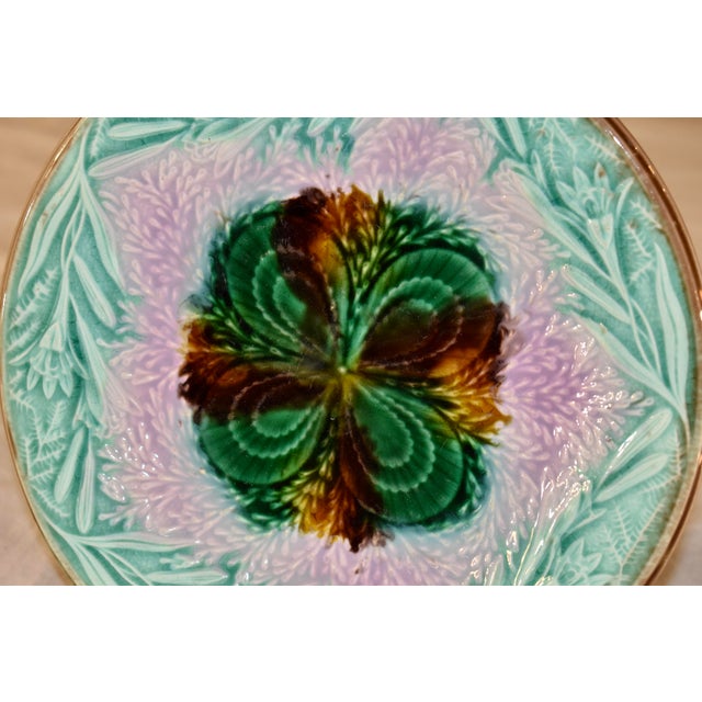 19th Century English Majolica Plate For Sale - Image 4 of 6