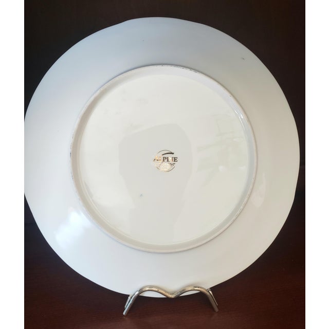 Hollywood Regency Vintage Alpine Cuisine Germany Cobalt Blue & Gold Dinner Plate For Sale - Image 3 of 6