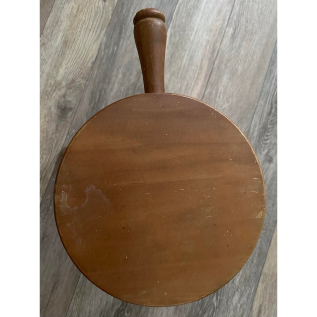 Brown Vintage Mid 20th Century Wood Tri-Leg Milking Stool For Sale - Image 8 of 10