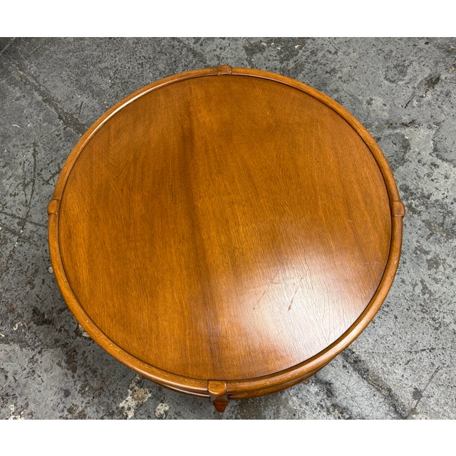 Mid 20th Century French Provincial Style Round Coffee Table, 37 Inch For Sale - Image 4 of 12