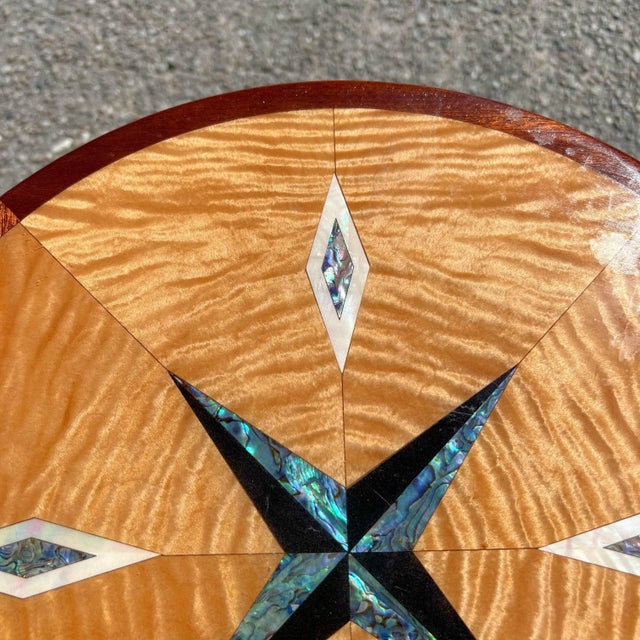 Rustic 1970s Artisan Crafted Specimen Compass Table For Sale - Image 3 of 12