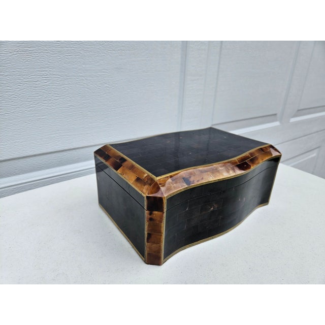 Maitland Smith Black and Brown Trinket Box For Sale - Image 9 of 17