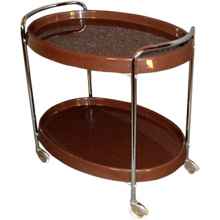 Swedish Mid-Century Modern Bar / Serving Cart For Sale