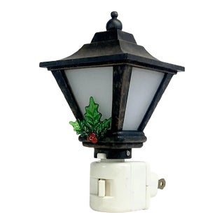 1970s Vintage Traditional English Christmas Lantern Night Light. For Sale