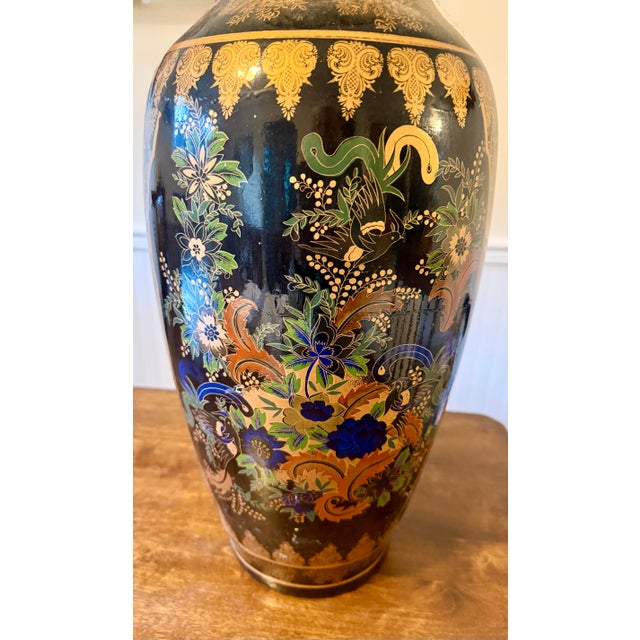 Glass Chinese Gilt Baluster Floor Vase For Sale - Image 7 of 12