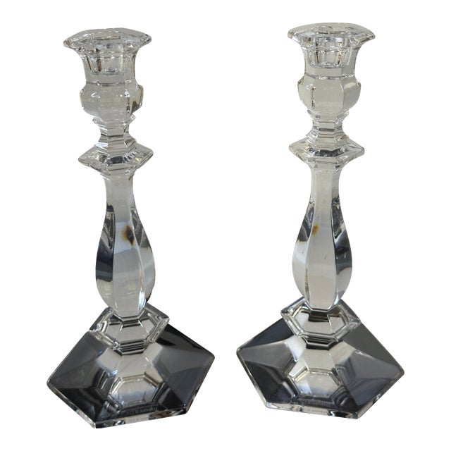 Set of Two(2) Vintage 1950s Tiffany & Co. 10"h Chunky Candlesticks For Sale