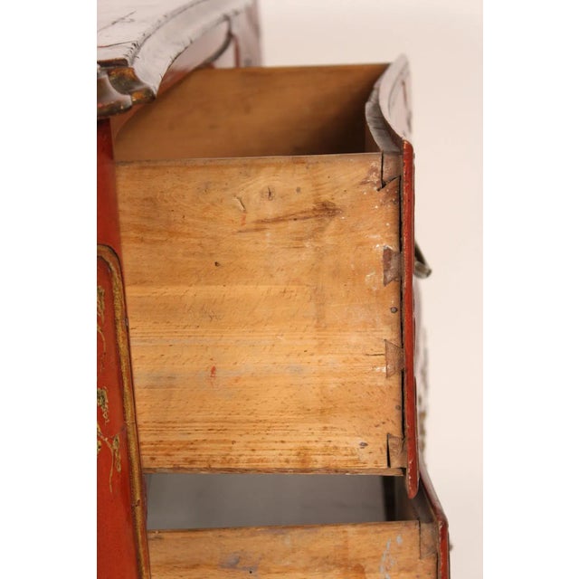 Antique Louis XV Style Provincial Chinoiserie Decorated Chest of Drawers For Sale - Image 12 of 13
