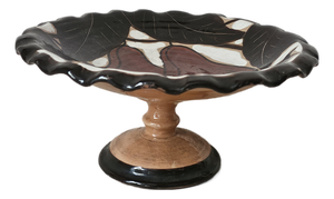 Italian Hand-Painted Ceramic Cake Stand by Enzo Nesti, 1920s