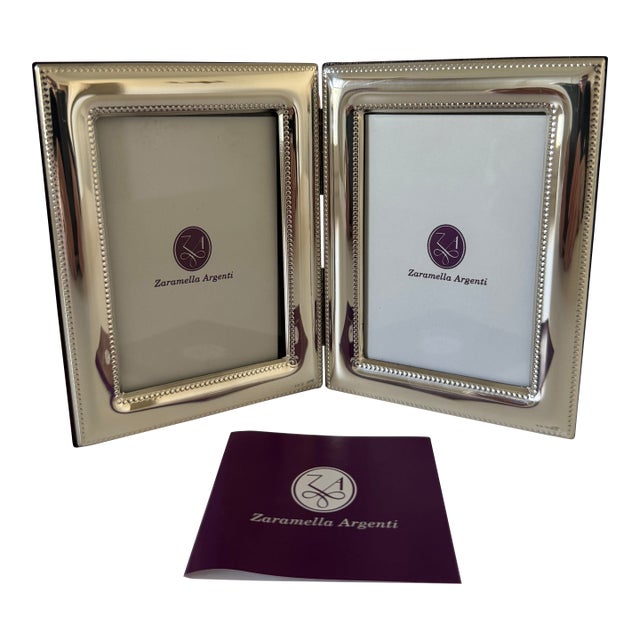 Zaramella Argenti Small Sterling Silver Moldura Dupla Venus & Jupiter Double Picture Frame For Sale