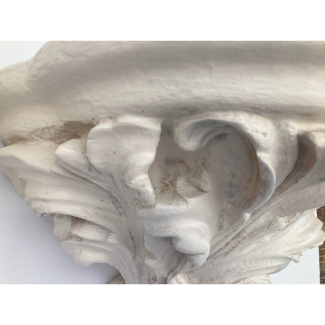 Michael Taylor Acanthus Leaf Brackets in an Ivory Washed Finish - A Pair -2 For Sale In Los Angeles - Image 6 of 12