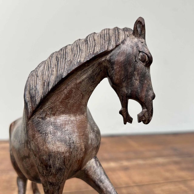 Antique Wooden Horse Decoration, Japan, 1920s For Sale - Image 4 of 15