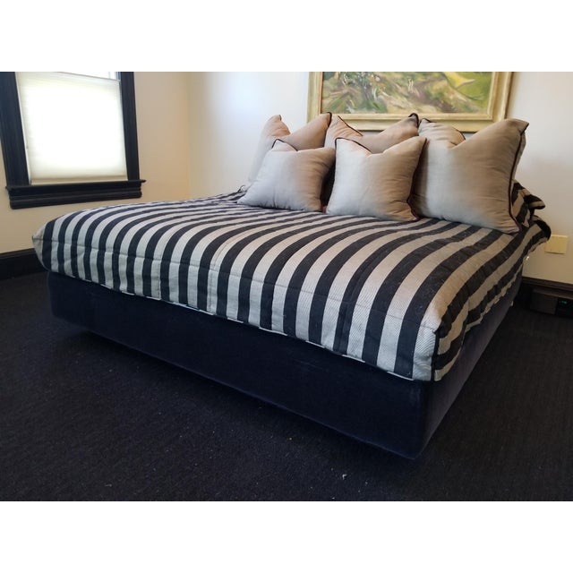 Donghia King Black Taupe Awning Stripe Cotton Bedspread Chairish