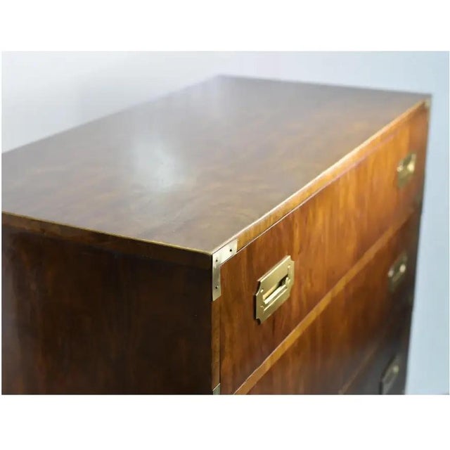 Mid Century Highboy Campaign Dresser by Dixie Furniture For Sale - Image 11 of 12