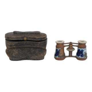 Riviere Paris Opera Glasses Ornate Theater Binoculars With Leather Case 5109b For Sale