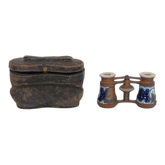 Riviere Paris Opera Glasses Ornate Theater Binoculars With Leather Case 5109b For Sale