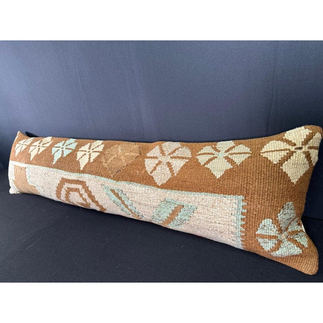 Turkish Hemp Pillow Cushion Natural Beige Brown Cushion Cover 12"x46" For Sale - Image 4 of 4