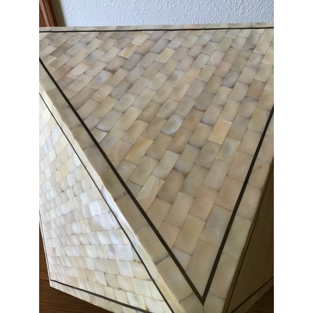 Contemporary 1970s Attributed to Maitland Smith Tessellated Stone End Table, Side Table, Accent Table For Sale - Image 3 of 10