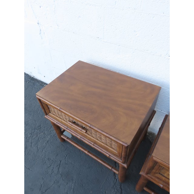 American of Martinsville Hollywood Regency Bamboo Nightstands a Pair 6449 For Sale - Image 12 of 18