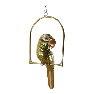 1960s Sculpture of Macaw on Hanging Perch Attributed to Sergio Bustamante