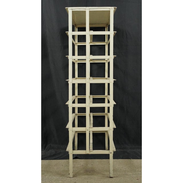 Off-white Vintage European Industrial Steel Shelf Unit For Sale - Image 8 of 9