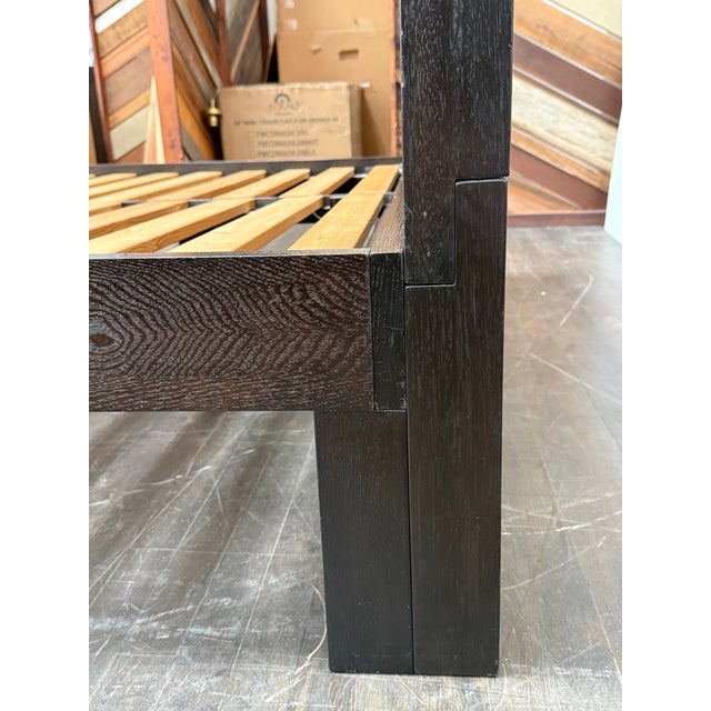 Queen Size West Elm Low Cut Out Bedframe For Sale - Image 9 of 12