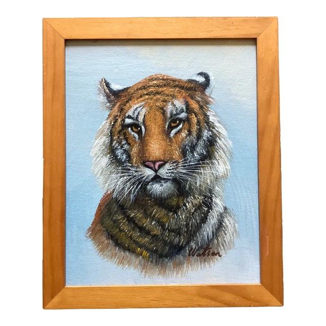 1970’s Original Tiger Portrait Painting For Sale